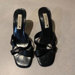 Brighton Black Sandals with Silver Accents